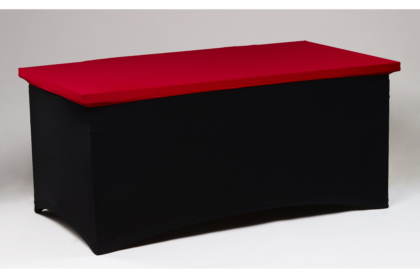 Fekete spandex táblaasztal huzat 160x80/90 cm+piros kupak